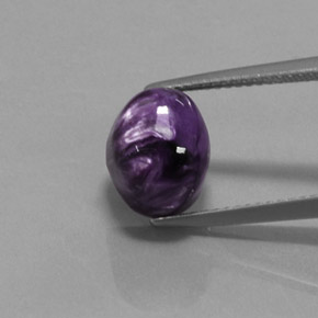 Charoíta violeta natural 4,62ct, corte oval, opaco