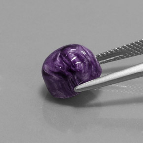 Charoíta violeta natural 4,62ct, corte oval, opaco