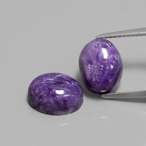 Pedras preciosas de charoíta violeta natural de  ct, corte oval, opaco