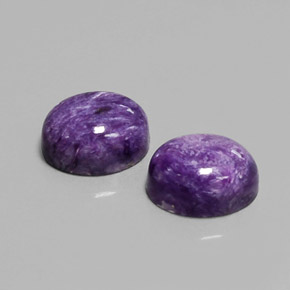 Pedras preciosas de charoíta violeta natural de  ct, corte oval, opaco