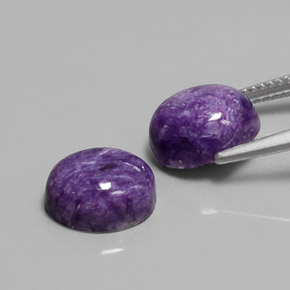Pedras preciosas de charoíta violeta natural de  ct, corte oval, opaco