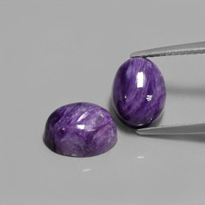 Pedras preciosas de charoíta violeta natural de  ct, corte oval, opaco