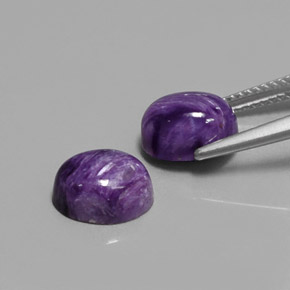 Pedras preciosas de charoíta violeta natural de  ct, corte oval, opaco