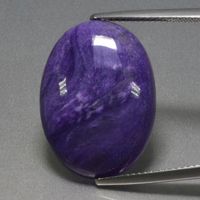 Charoíta violeta natural 14,14ct, corte oval, opaco