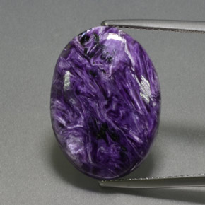Charoíta violeta natural 13,86ct, corte oval, opaco