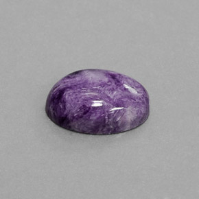 Charoíta violeta natural 5,36ct, corte oval, opaco