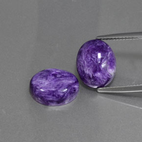 Pedras preciosas de charoíta violeta natural de  ct, corte oval, opaco