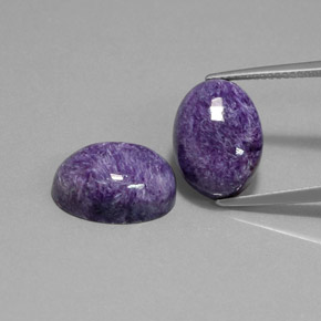 Pedras preciosas de charoíta violeta natural de  ct, corte oval, opaco
