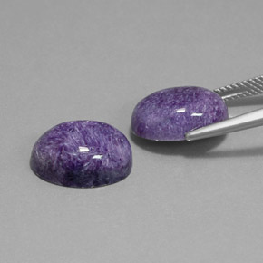 Pedras preciosas de charoíta violeta natural de  ct, corte oval, opaco
