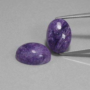 Pedras preciosas de charoíta violeta natural de  ct, corte oval, opaco