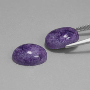 Pedras preciosas de charoíta violeta natural de  ct, corte oval, opaco