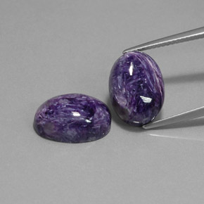 Pedras preciosas de charoíta violeta natural de  ct, corte oval, opaco