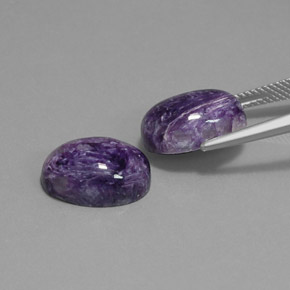 Pedras preciosas de charoíta violeta natural de  ct, corte oval, opaco