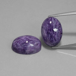 Pedras preciosas de charoíta violeta natural de  ct, corte oval, opaco