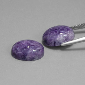 Pedras preciosas de charoíta violeta natural de  ct, corte oval, opaco