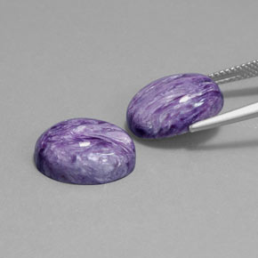 Pedras preciosas de charoíta violeta natural de  ct, corte oval, opaco