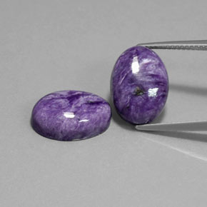 Pedras preciosas de charoíta violeta natural de  ct, corte oval, opaco
