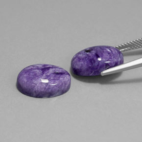 Pedras preciosas de charoíta violeta natural de  ct, corte oval, opaco