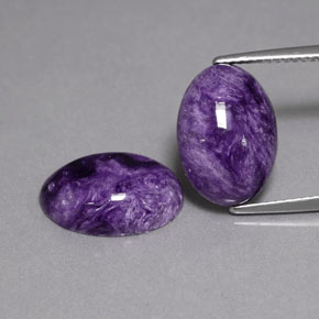 Pedras preciosas de charoíta violeta natural de  ct, corte oval, opaco