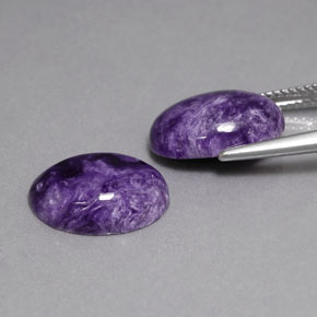 Pedras preciosas de charoíta violeta natural de  ct, corte oval, opaco