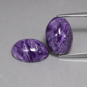 Pedras preciosas de charoíta violeta natural de  ct, corte oval, opaco