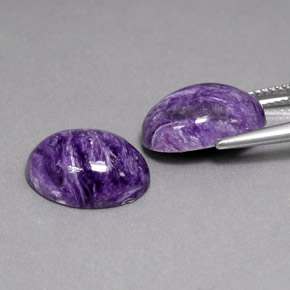 Pedras preciosas de charoíta violeta natural de  ct, corte oval, opaco