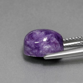 Charoíta violeta natural 4,43ct, corte oval, opaco