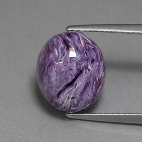 Charoíta violeta natural 5,45ct, corte oval, opaco