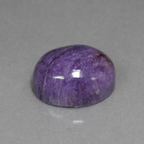 Charoíta violeta natural 5,61ct, corte oval, opaco