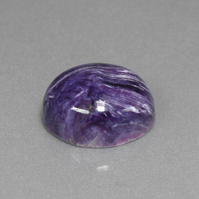 Charoíta violeta natural 5,56ct, corte oval, opaco
