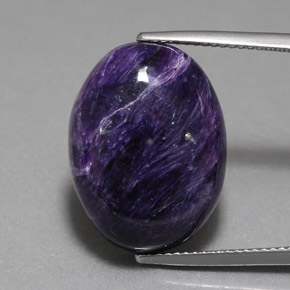 Charoíta violeta natural 16,07ct, corte oval, opaco