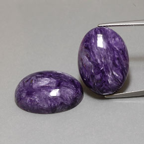 Pedras preciosas de charoíta violeta natural de  ct, corte oval, opaco