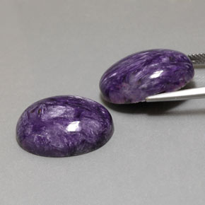 Pedras preciosas de charoíta violeta natural de  ct, corte oval, opaco