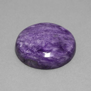 Charoíta violeta natural 16,37ct, corte redondo, opaco