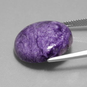 Charoíta violeta natural 16,37ct, corte redondo, opaco