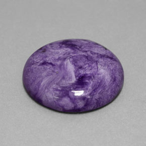 Charoíta violeta natural 14,76ct, corte redondo, opaco