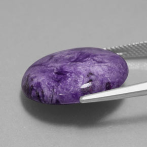 Charoíta violeta natural 14,76ct, corte redondo, opaco