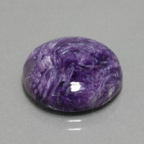 Charoíta violeta natural 10,76ct, corte redondo, opaco