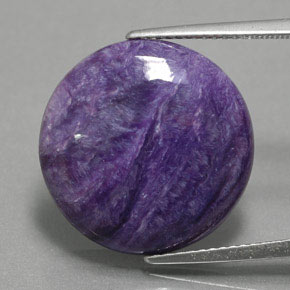 Charoíta violeta natural 11,13ct, corte redondo, opaco