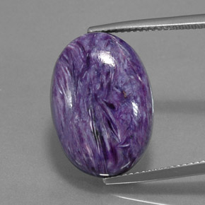 Charoíta violeta natural 14,05ct, corte oval, opaco