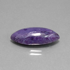 Charoíta violeta natural 6,82ct, marquise, opaco