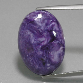 Charoíta violeta natural 14,18ct, corte oval, opaco