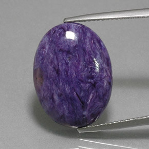 Charoíta violeta natural 11,49ct, corte oval, opaco