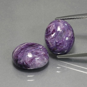 Pedras preciosas de charoíta violeta natural de  ct, corte oval, opaco