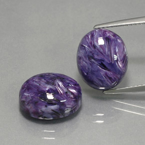Pedras preciosas de charoíta violeta natural de  ct, corte oval, opaco