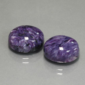 Pedras preciosas de charoíta violeta natural de  ct, corte oval, opaco