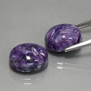 Pedras preciosas de charoíta violeta natural de  ct, corte oval, opaco