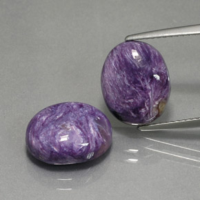 Pedras preciosas de charoíta violeta natural de  ct, corte oval, opaco