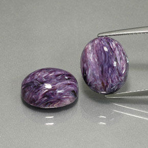 Pedras preciosas de charoíta violeta natural de  ct, corte oval, opaco