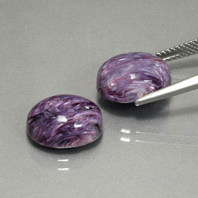 Pedras preciosas de charoíta violeta natural de  ct, corte oval, opaco